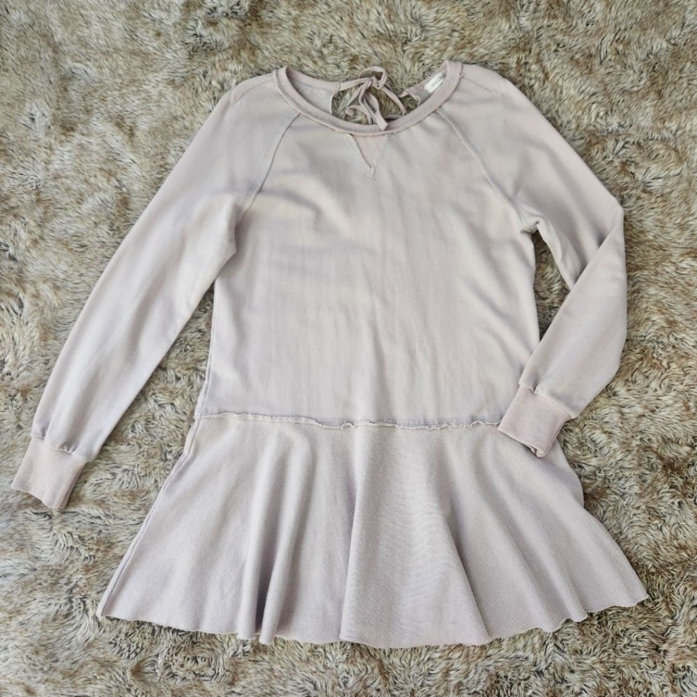 Market Sweatshirt Tunic Peplum Top Lavender Gray Women's‎ Size Small